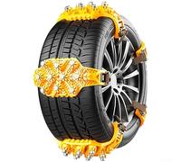 Lot de 4 chaînes de voiture antidérapantes, chaînes à neige pour pneus de voiture d'hiver, antidérapantes en acier TPU, pour la glace, la boue, la montagne et la conduite sur route (jaune)