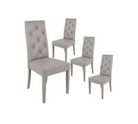 Lot de 4 chaise 99 cm interieur gris en bois massif