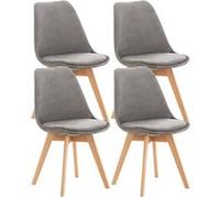 Lot de 4 chaise clp en bois non pliable interieur H. 83 cm gris Gris G