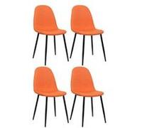 Lot de 4 chaise clp en metal empilable non pliable H. 88 cm interieur noir Orange G