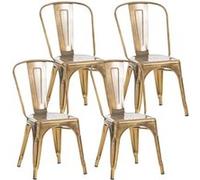 Lot de 4 chaise clp en metal empilable non pliable H. 89 cm interieur jaune Or G