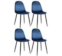 Lot de 4 chaise clp en metal non empilable non pliable H. 88 cm interieur bleu Bleu G
