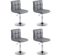 Lot de 4 chaise clp en metal non pliable interieur H. 74 cm gris Gris G