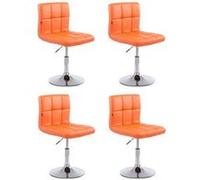 Lot de 4 chaise clp en metal non pliable interieur H. 74 cm orange Orange G