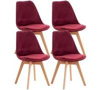 Lot de 4 chaise clp H. 83 cm non pliable en bois interieur rouge G