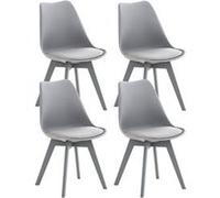 Lot de 4 chaise clp H. 83 cm non pliable en plastique interieur gris gris G