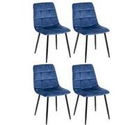 Lot de 4 chaise clp H. 84 cm non empilable non pliable interieur en metal bleu bleu G
