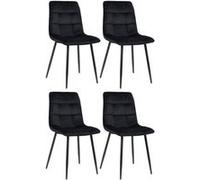 Lot de 4 chaise clp H. 88 cm non empilable non pliable en metal interieur noir Noir G