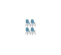Lot de 4 chaise clp H. 88 cm non pliable en metal interieur bleu