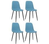 Lot de 4 chaise clp H. 88 cm non pliable en metal interieur bleu Bleu G