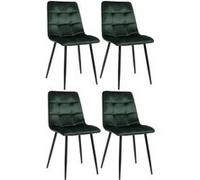 Lot de 4 chaise clp H. 88 cm non pliable en metal interieur vert Vert G
