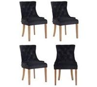 Lot de 4 chaise clp H. 92 cm non empilable non pliable interieur en bois noir Noir G