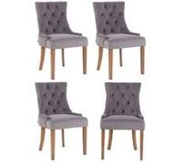 Lot de 4 chaise clp H. 92 cm non pliable en bois interieur gris Gris G