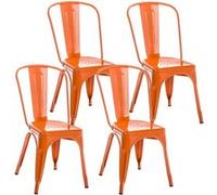 Lot de 4 chaise clp interieur empilable non pliable en metal H. 89 cm orange Orange G