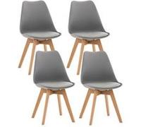 Lot de 4 chaise clp interieur non pliable en plastique H. 83 cm gris gris G