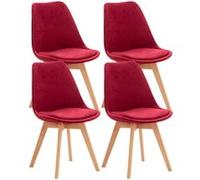Lot de 4 chaise clp interieur non pliable H. 83 cm en bois rouge rouge G