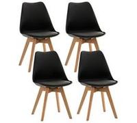 Lot de 4 chaise clp interieur non pliable H. 83 cm en plastique noir noir G