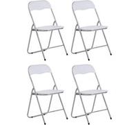 Lot de 4 chaise clp interieur pliable H. 78 cm en metal gris Blanc G
