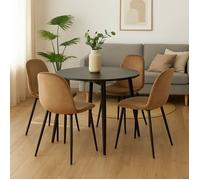 Lot de 4 Chaise Dacampor - Dmora - En Tissu - Sable 45x56h87 cm