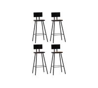 4x Chaises de Bar Bois Massif de Récupération Marron Foncé Tabouret vidaXL
