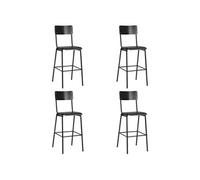 Lot de 4 chaise de bar vidaxl interieur empilable non pliable en acier H. 116.5 cm noir noir G