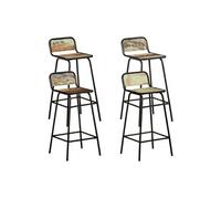 Lot de 4 chaise de bar interieur pliable en bois H. 84 cm
