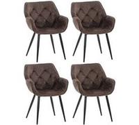 Lot de 4 chaise de bureau clp en metal non empilable non pliable H. 83 cm interieur noir Marron G
