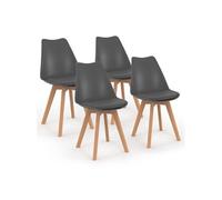 IDMarket - Lot de 4 chaises scandinaves SARA - Gris foncé - pour salle à manger