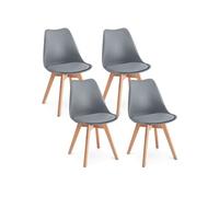 Lot de 4 chaise de bureau GENERIQUE en bois massif non pliable interieur H. 82 cm