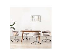 Chaises pivotantes à dîner 4 pcs Taupe Bois courbé et tissu - VidaXL