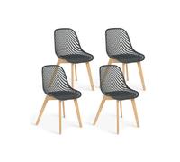 IDMarket - Lot de 4 chaises Mandy Grises pour Salle à Manger