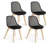 IDMarket - Lot de 4 chaises Mandy Noires pour Salle à Manger