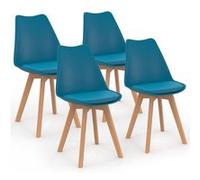 Lot de 4 chaise de bureau id market interieur non empilable non pliable en bois H. 80 cm bleu bleu G