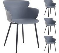 Lot de 4 chaise de bureau idimex interieur non empilable non pliable en plastique H. 82 cm gris gris G