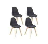 IDMarket - Lot de 4 chaises scandinaves Gaby Grises en Tissu pour Salle à Manger