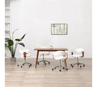 Lot de 4 chaise de bureau vidaxl interieur non pliable en bois H. 116 cm blanc Blanc G