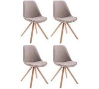 Lot de 4 Chaises de Salle à Manger Toulouse en Tissu avec Piètement en Bois - CLP - Design Scandinave - Taupe