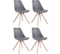 Lot de 4 chaise de conference clp H. 83 cm non pliable interieur en bois gris Gris G