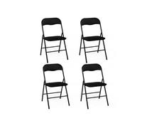 IDMarket – Chaises pliantes – KITY – Lot de 4 – Noires en PU