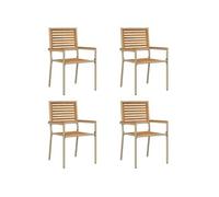 Vidaxl Chaises De Jardin 4 Pcs Crème, Brun