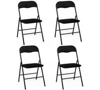 IDMarket – Chaises pliantes – KITY – Lot de 4 – Noires en PU