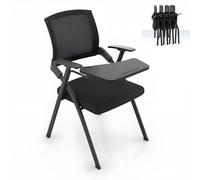 Lot De 4 Chaise De Formation Avec Tablette Écritoire,Chaise Bureau Pliante | Chaise de conférence,Dossier confortablement capitonné,pour Conférences Salles De Classe Séminaires des salles d'attente