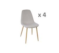 Atmosphera - Lot de 4 - Chaise design scandinave Roka - Gris clair Gris clair G