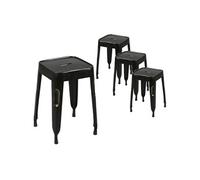 Lot de 4 chaise en acier empilable non pliable interieur H. 47 cm noir