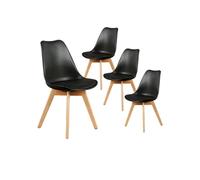 Lot de 4 chaise en bois massif non empilable non pliable H. 83 cm interieur noir
