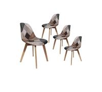 MELO - Lot de 4 Chaises Scandinaves Aspect Vieux Cuir