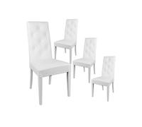 Lot de 4 chaise en bois massif non empilable non pliable H. 99 cm interieur blanc