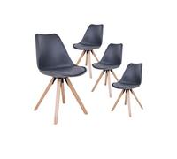 Lot de 4 chaise en bois massif non empilable non pliable interieur H. 86 cm