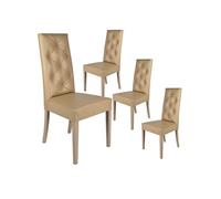 Lot de 4 chaise en bois massif non empilable non pliable interieur H. 99 cm marron