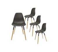 Lot de 4 chaise en bois non empilable non pliable H. 85 cm interieur noir